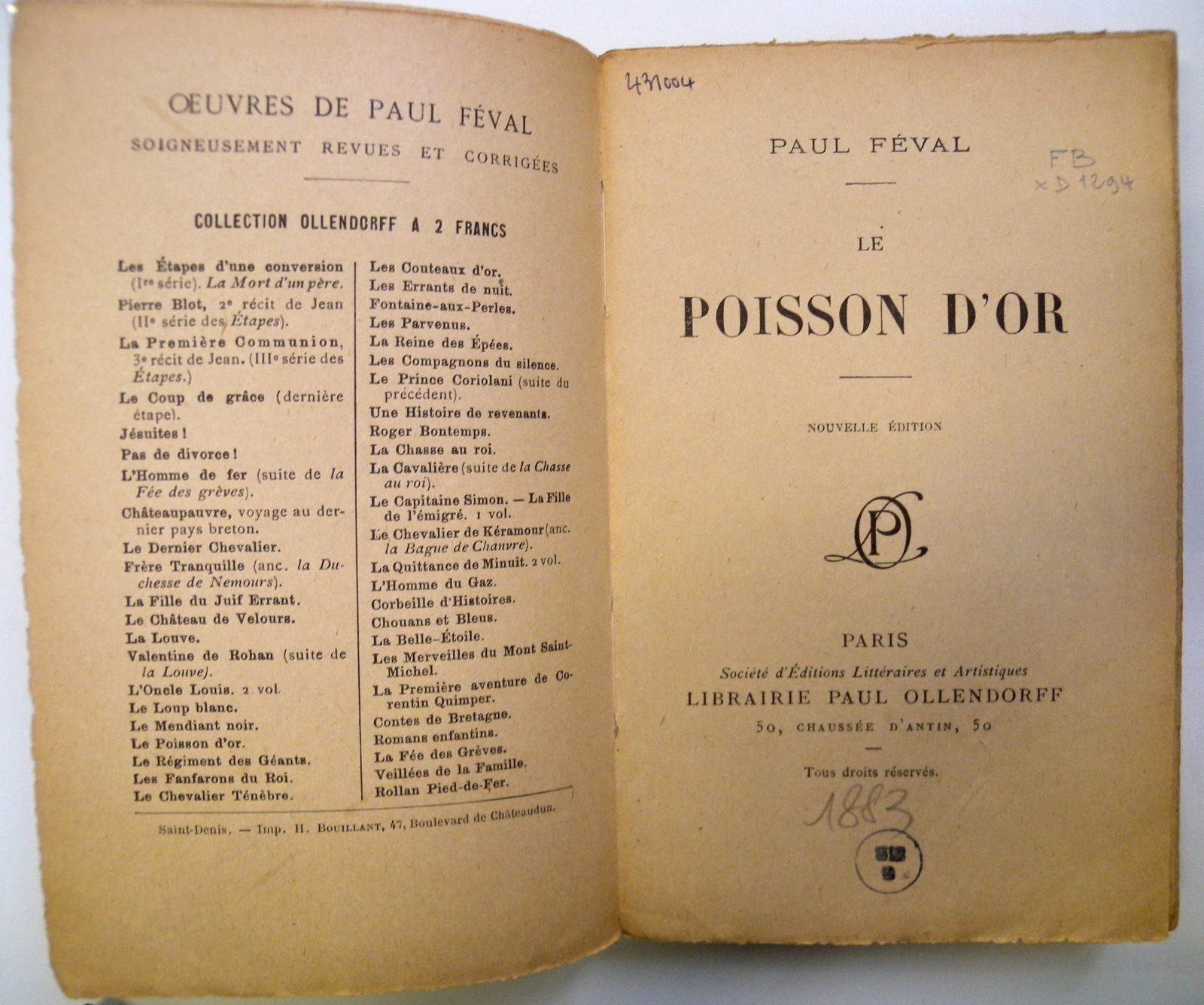 paul féval poisson d'or